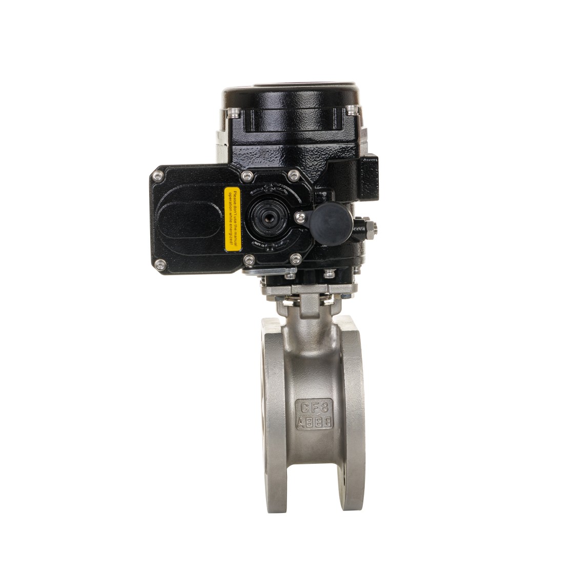 วาล์วผีเสื้อแบบฟลานจ์แข็งไฟฟ้าไฮโดรเจน